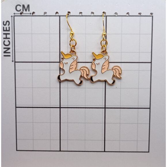 Pastel Unicorn Dangle Earrings – Cute Whimsical Gift Idea - Picture 3 of 4